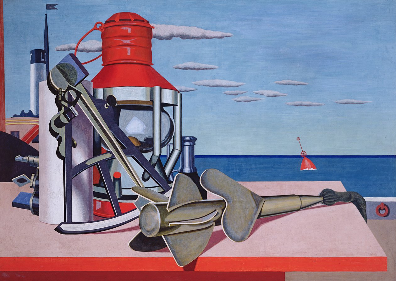 Wierni Sługi (Marine) c.1928 (tempera na pokładzie) autorstwa Edward Alexander Wadsworth