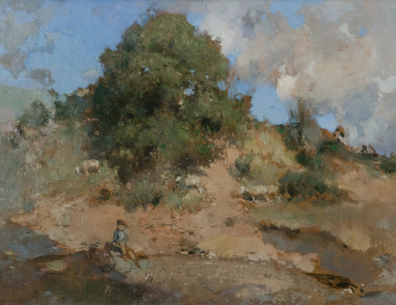 Hawthorn Bank, ok. 1910 (olej na płótnie) autorstwa Edward Arthur Walton