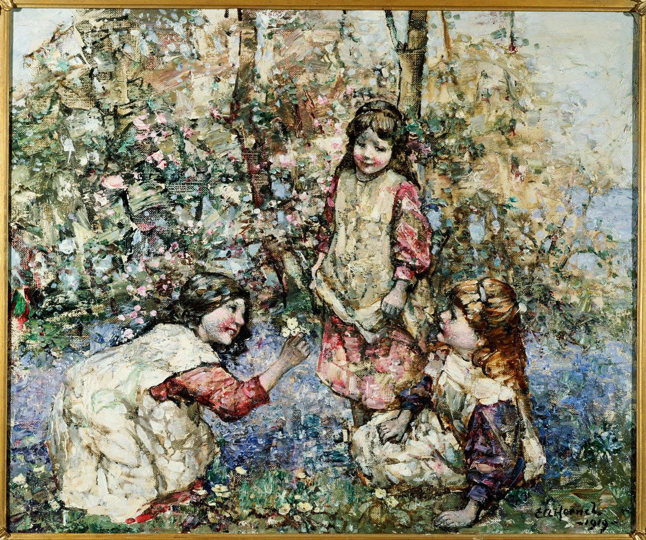 Zbieranie pierwiosnków autorstwa Edward Atkinson Hornel