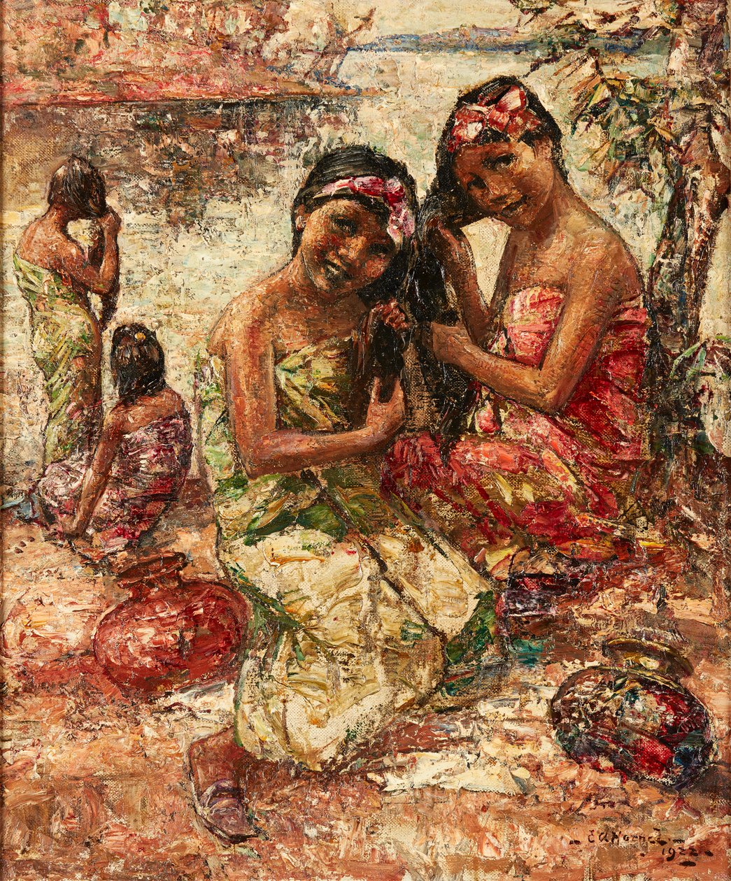 Na brzegach Irrawaddy (olej na płótnie) autorstwa Edward Atkinson Hornel
