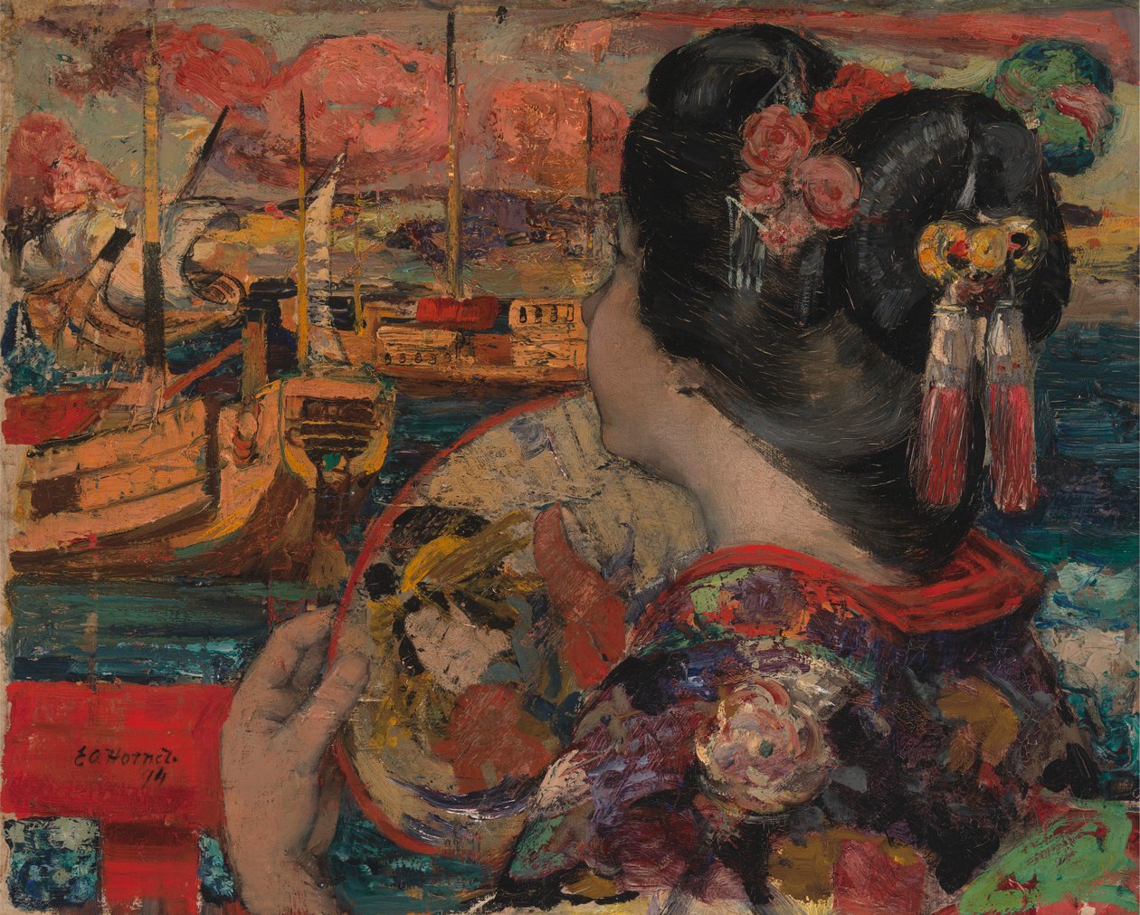 Balkon, Yokohama autorstwa Edward Atkinson Hornel