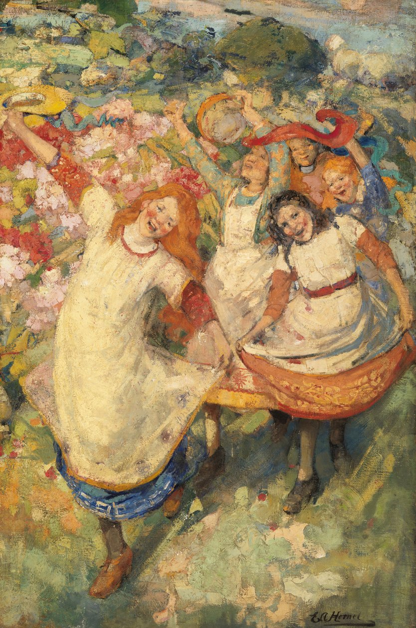 Taniec wiosny (olej na płótnie) autorstwa Edward Atkinson Hornel
