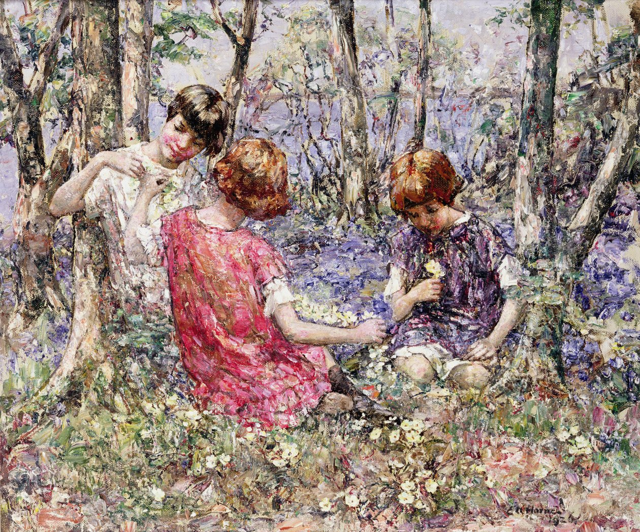 Łańcuch Pierwiosnkowy (olej na płótnie) autorstwa Edward Atkinson Hornel