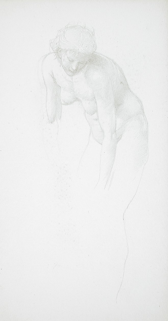 Pochylona naga kobieta autorstwa Edward Burne-Jones