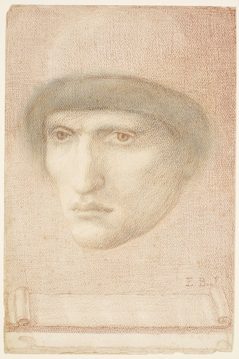 Męski portret - prawdopodobnie Dante lub studium dla St George Series autorstwa Edward Burne Jones