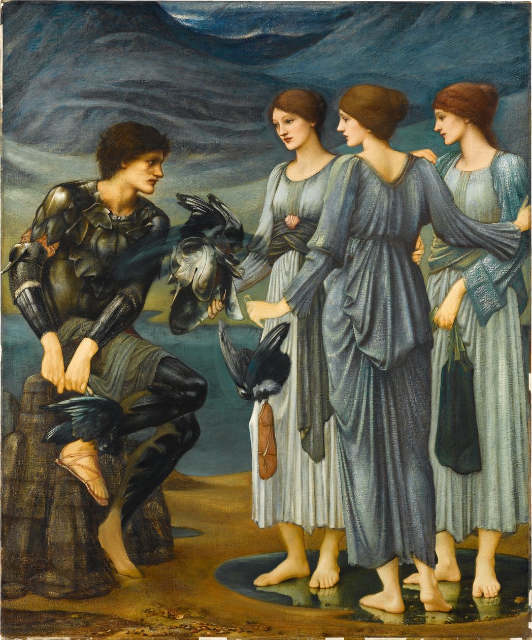 Perseusz i nimfy morskie autorstwa Edward Burne-Jones