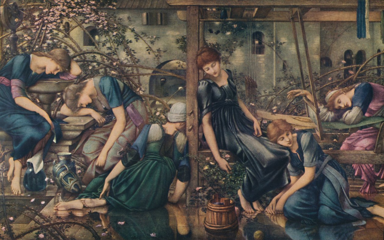 Wrzosiec Róża, Dziedziniec ogrodowy, c1890, 1922. autorstwa Edward Burne Jones