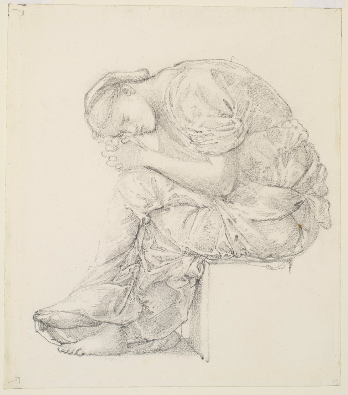 Lament - studium dla figury po prawej stronie autorstwa Edward Burne-Jones