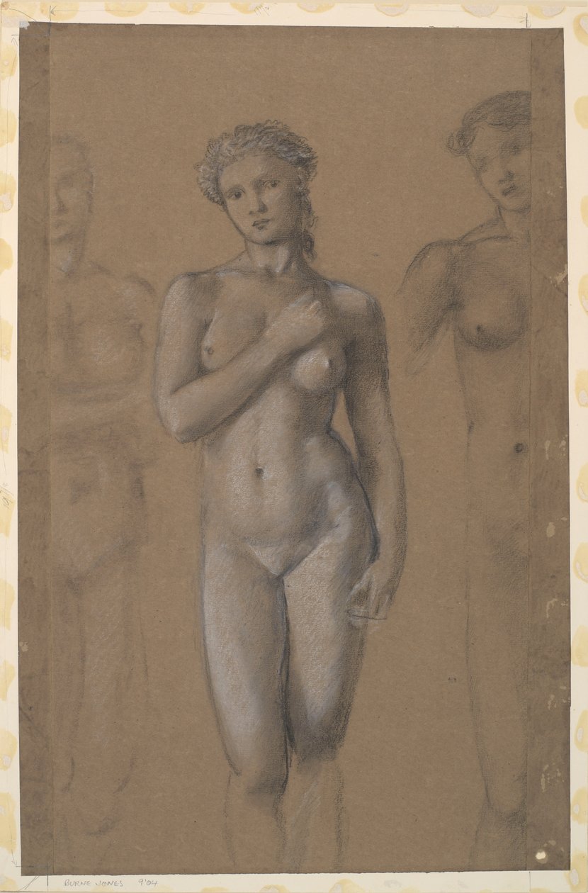 Akt kobiecy - trzy studia, prawdopodobnie dla Wenus autorstwa Edward Burne Jones