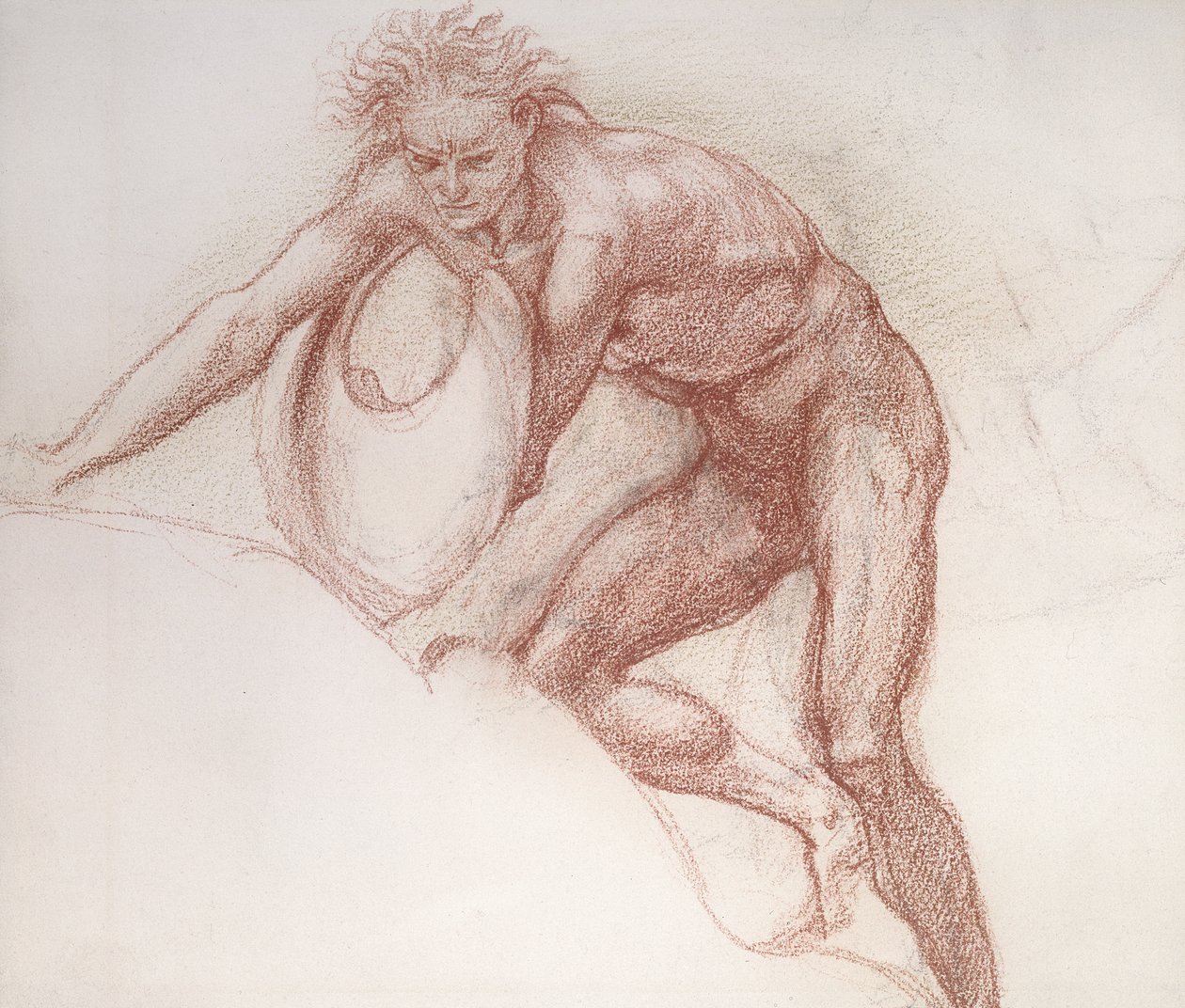 Akt męski, studium dla Herkulesa autorstwa Edward Burne Jones