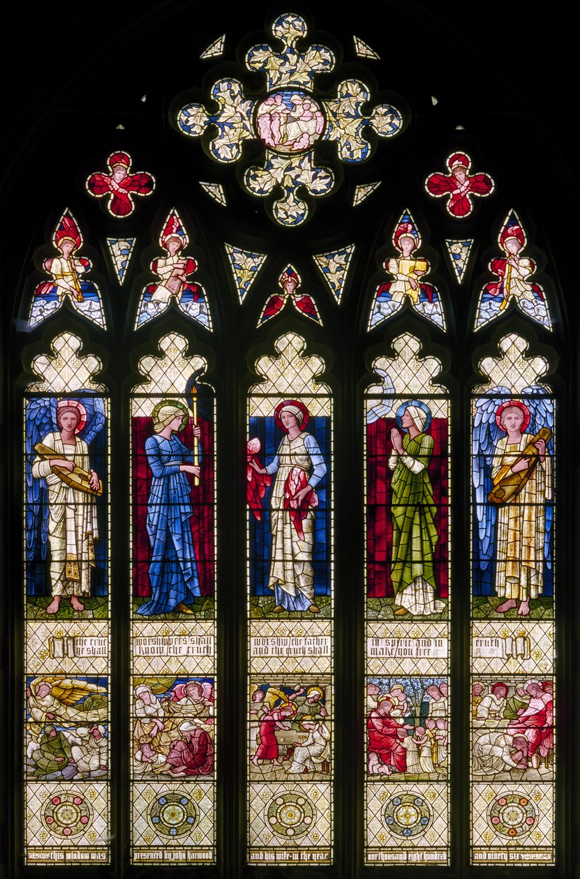 Oxford Harris Manchester College, Morris & Co., Edward Burne-Jones, West Wisndow, 1896 autorstwa Edward Burne Jones
