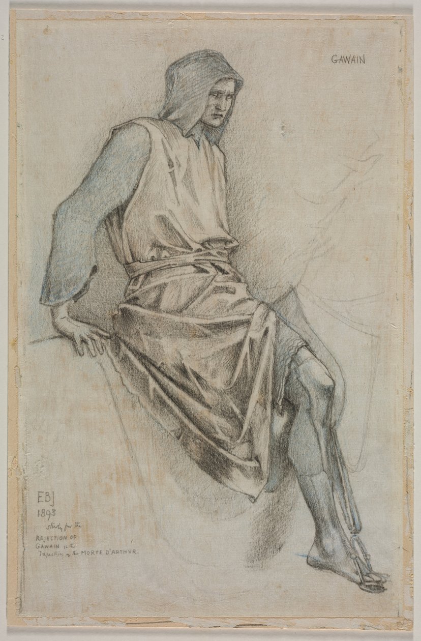 Studium niepowodzenia Gawaina z Gobelinów Świętego Graala autorstwa Edward Burne Jones