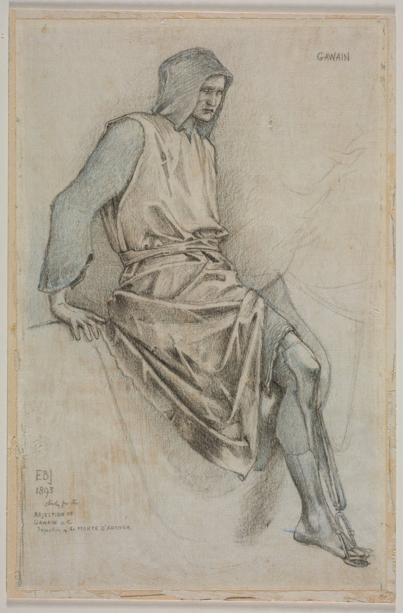 Studium niepowodzenia Gawaina z Gobelinów Świętego Graala, 1893. autorstwa Edward Burne Jones