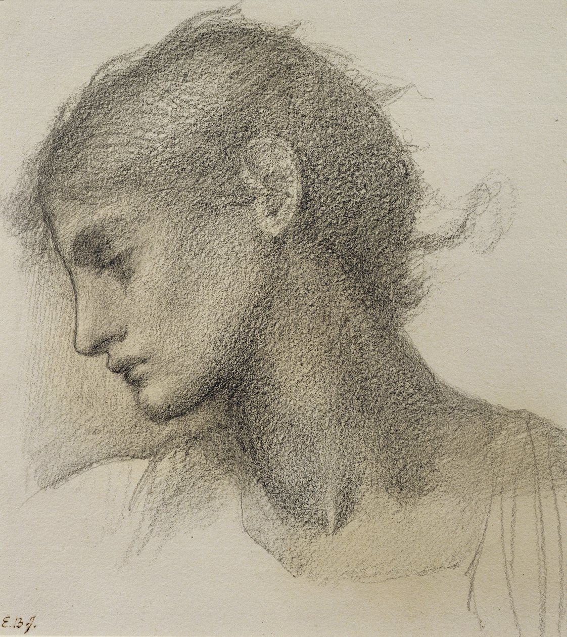 Studium głowy, dla „Młyna”, ok. 1872-80 autorstwa Edward Burne Jones