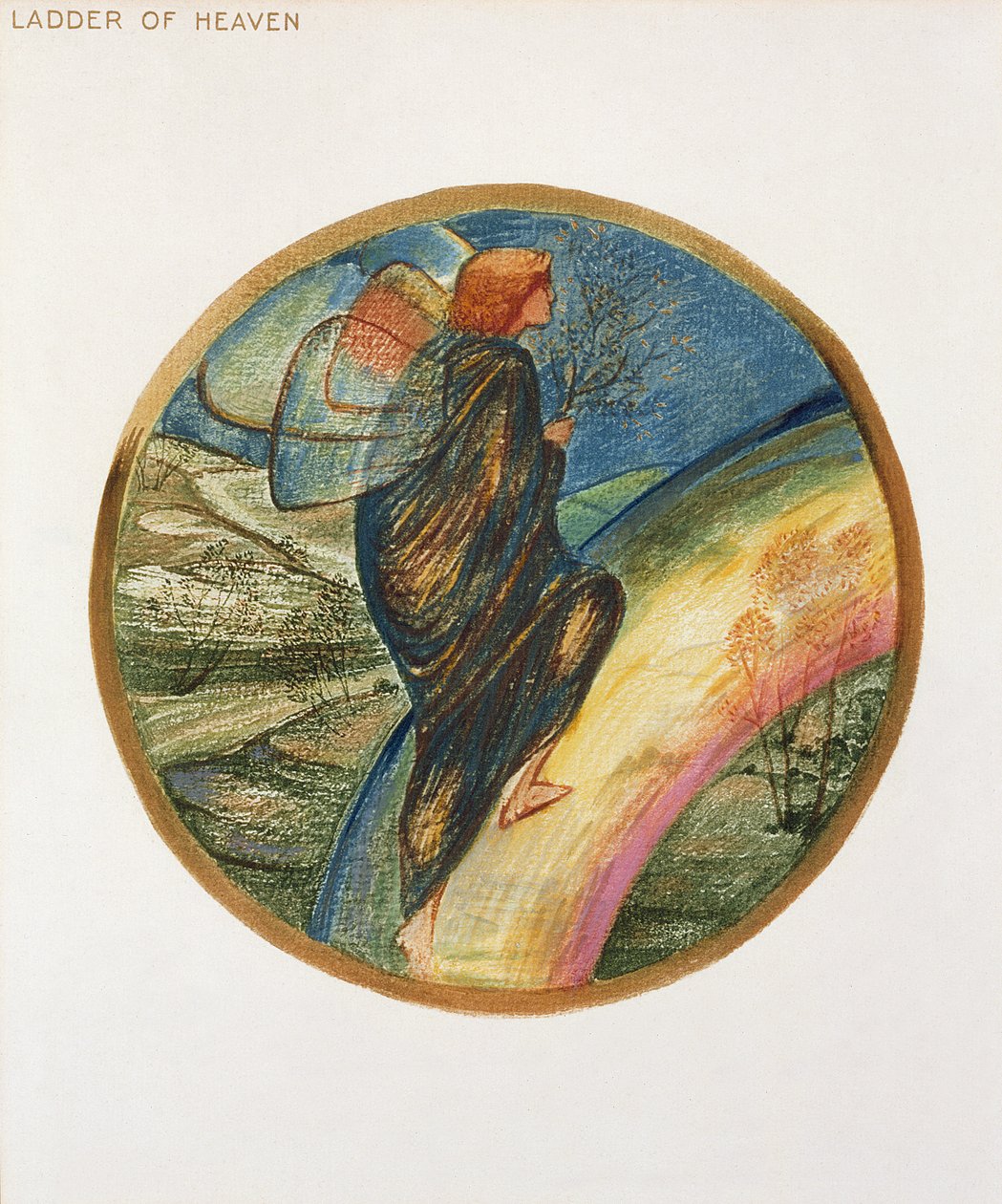 Księga Kwiatów: XII. Drabina Niebios, 1905 (lit z gwaszem na papierze) autorstwa Edward Burne Jones