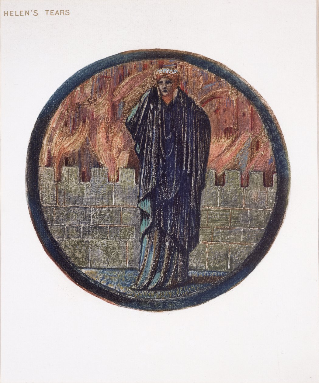 Księga Kwiatów: XXV. Łzy Heleny, 1905 (kolotyp z gwaszem na papierze) autorstwa Edward Burne Jones