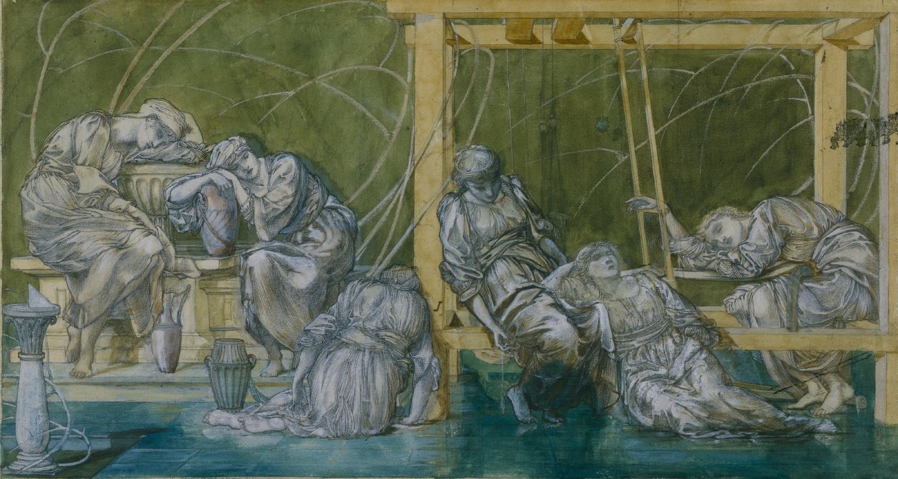 Dziedziniec ogrodowy autorstwa Edward Burne Jones