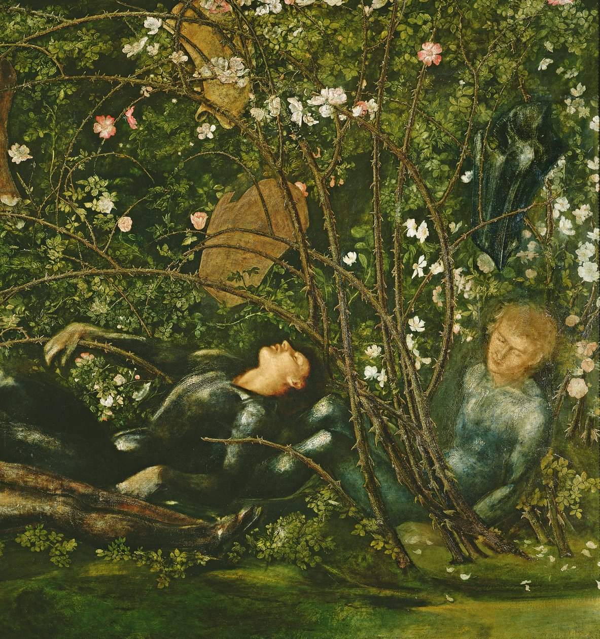 Rycerze i brunatna róża, 1869 (detal z 198347) autorstwa Edward Burne Jones