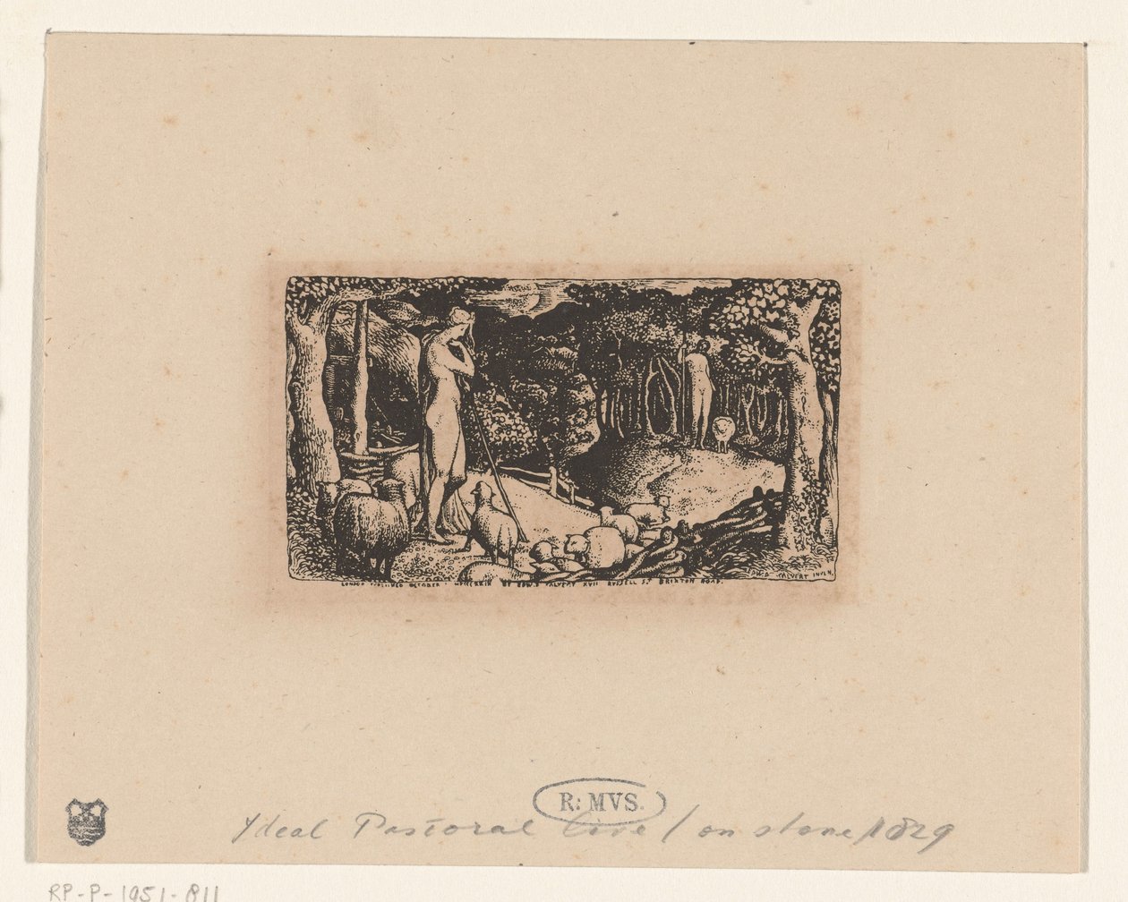 wiejskie życie Idealne życie duszpasterskie autorstwa Edward Calvert (signed by artist)