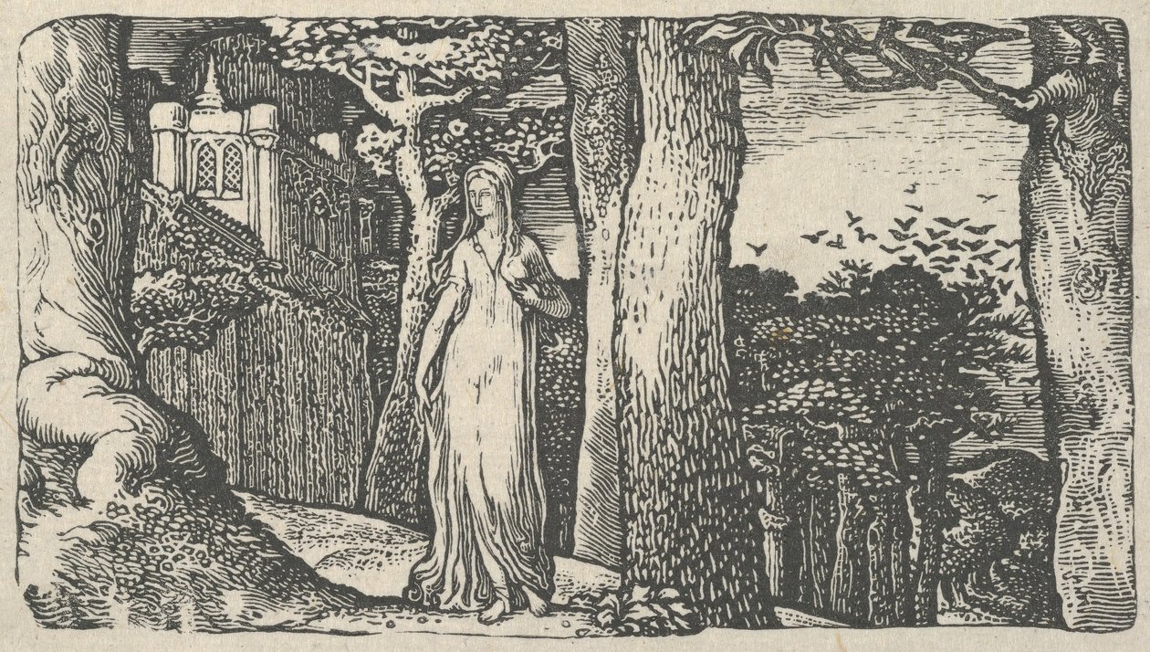 Dama z gawronami, 1829. autorstwa Edward Calvert