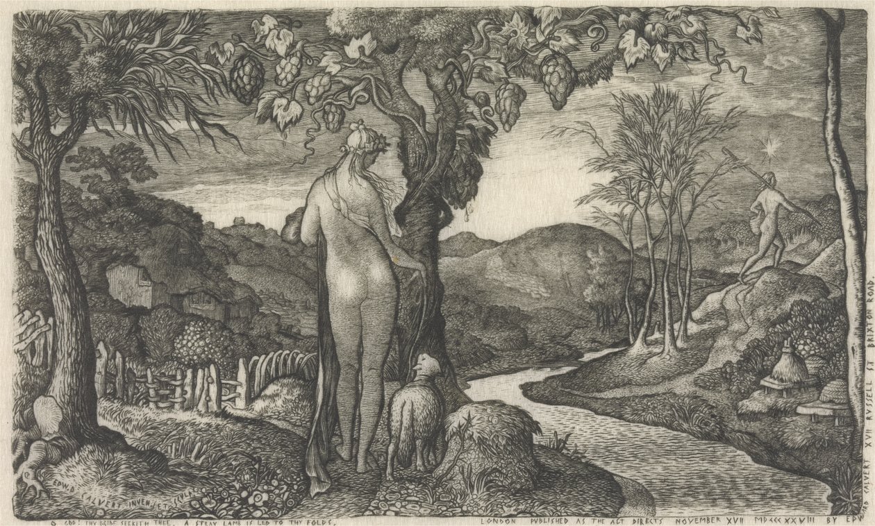 Panna Młoda, 1828 (grafika liniowa) autorstwa Edward Calvert