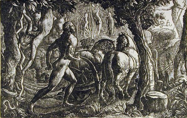 Oracz - Christian orający ostatnią bruzdę życia autorstwa Edward Calvert