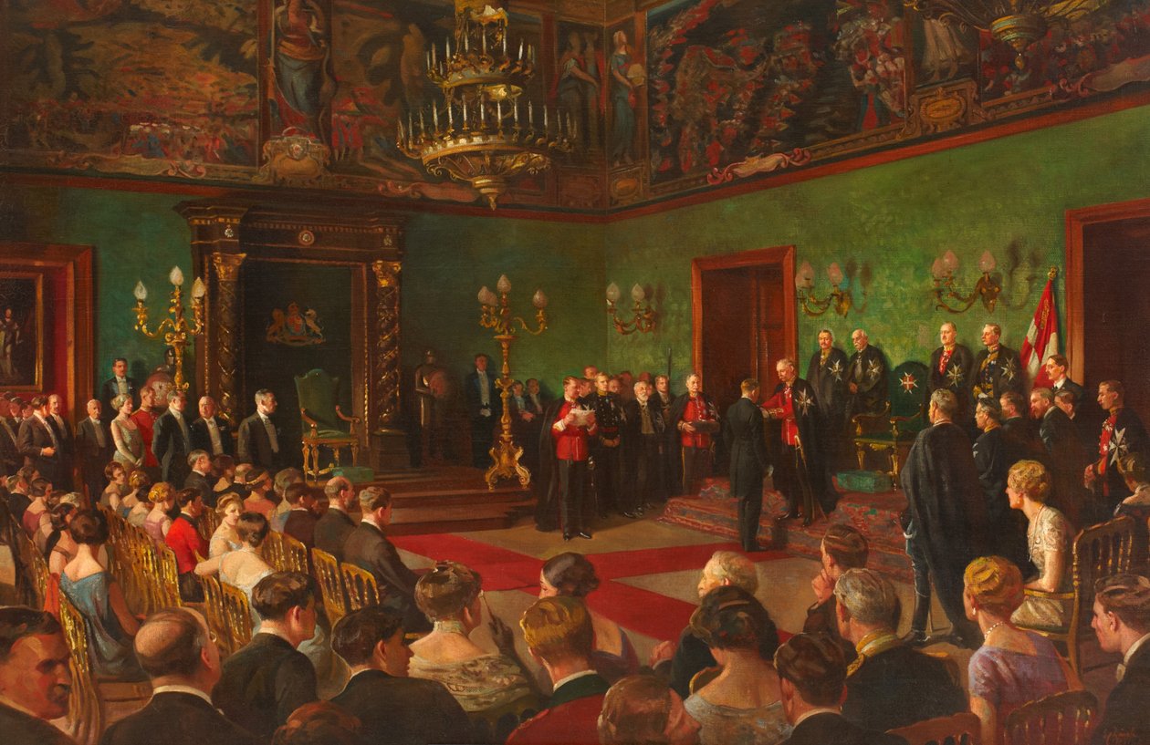 Pielgrzymka, 26 marca 1926, członek Królewskiego Wiktoriańskiego Zakonu Św. Jana Inwestytury na Malcie autorstwa Edward Caruana Dingli
