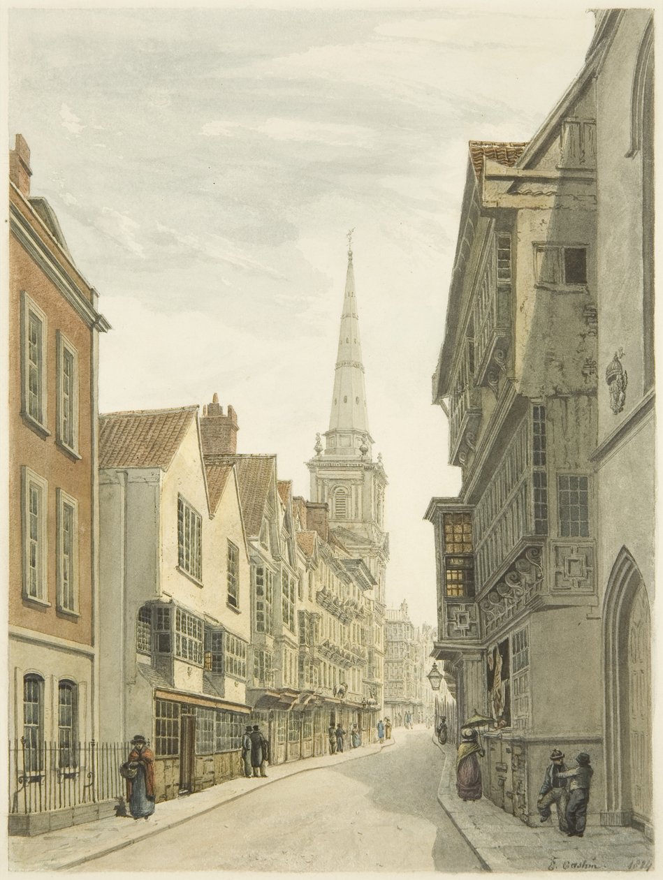 Broad Street (ołówek i akwarela na papierze) autorstwa Edward Cashin