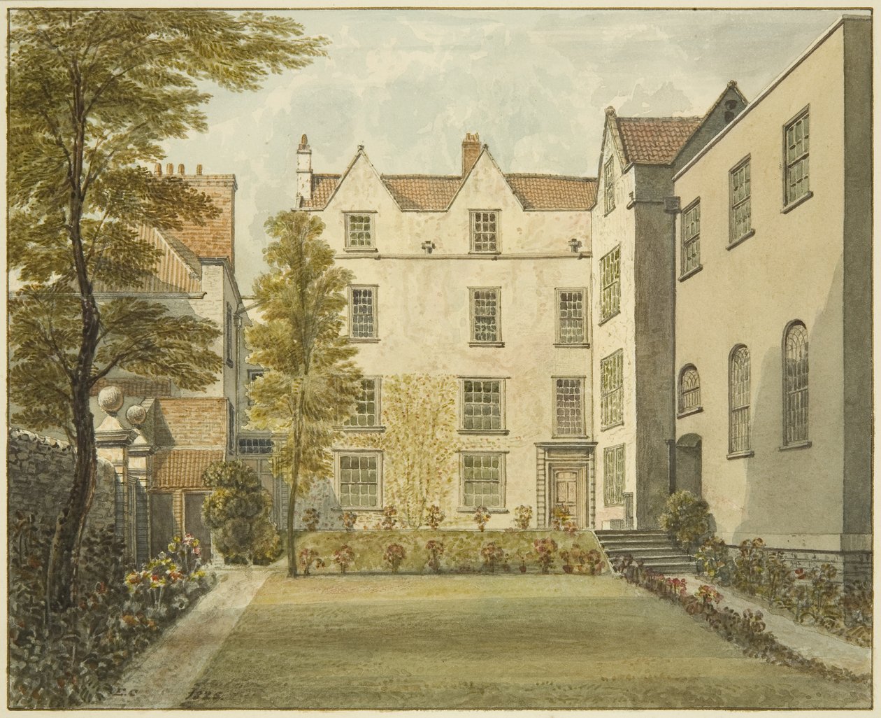 Ogród Front Penitencjarii, Magdalen Lane (ołówek i akwarela na papierze) autorstwa Edward Cashin