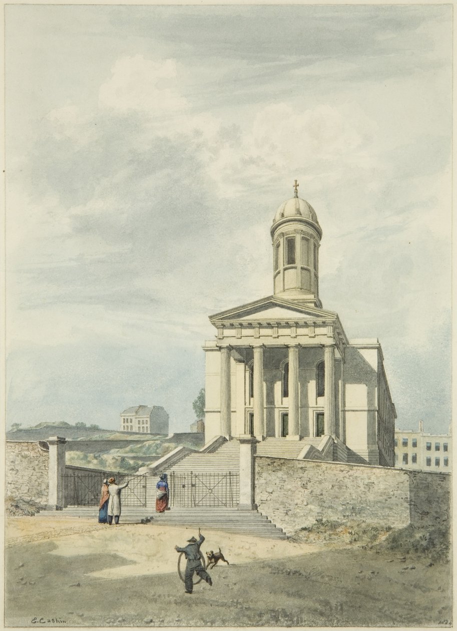 Kaplica św. Jerzego, Great George Street (ołówek i akwarela na papierze) autorstwa Edward Cashin