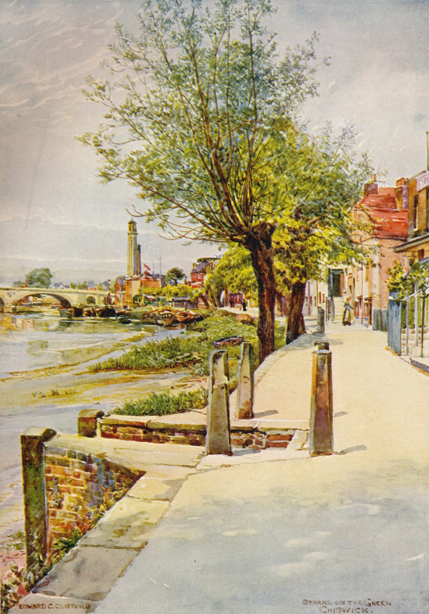 „Strand on the Green Chiswick”, 1905, c1915 autorstwa Edward Charles Clifford