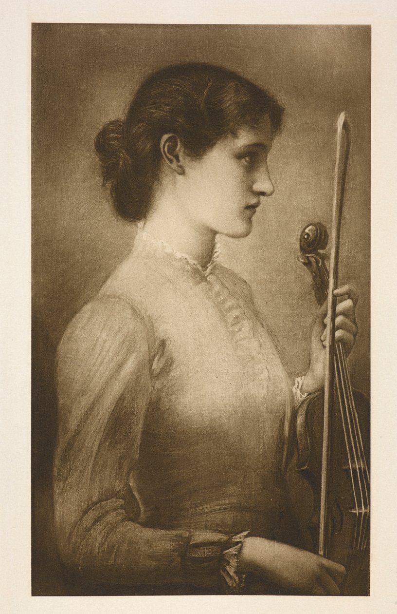 Portret.Reprodukcja obrazu przedrafaelickiego artysty Edwarda Burne-Jonesa. autorstwa Edward Coley (after) Burne Jones