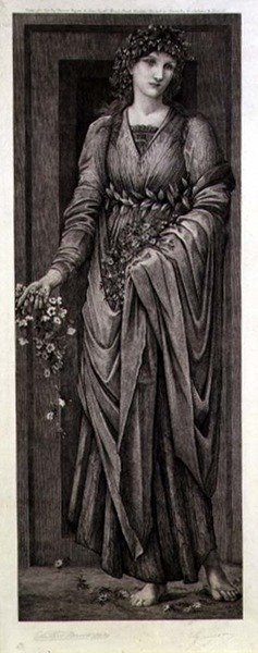 Flora, ryty przez Eugene Gaujean (1850-1900) wyd. autor: Thomas Agnew & Sons autorstwa Edward Coley (after) Burne Jones