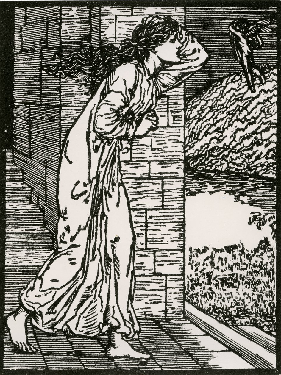 Psyche wybiega z Pałacu autorstwa Edward Coley (after) Burne Jones