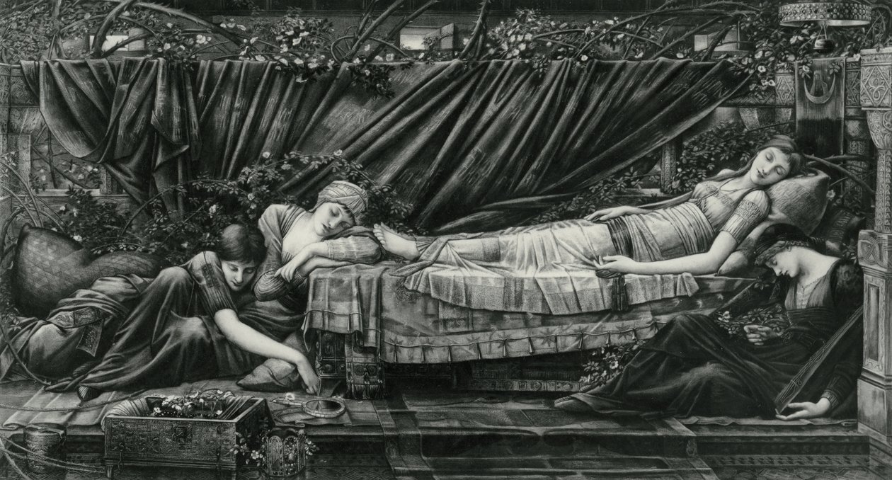 The Rose Bower, z serii Briar Rose autorstwa Edward Coley (after) Burne Jones