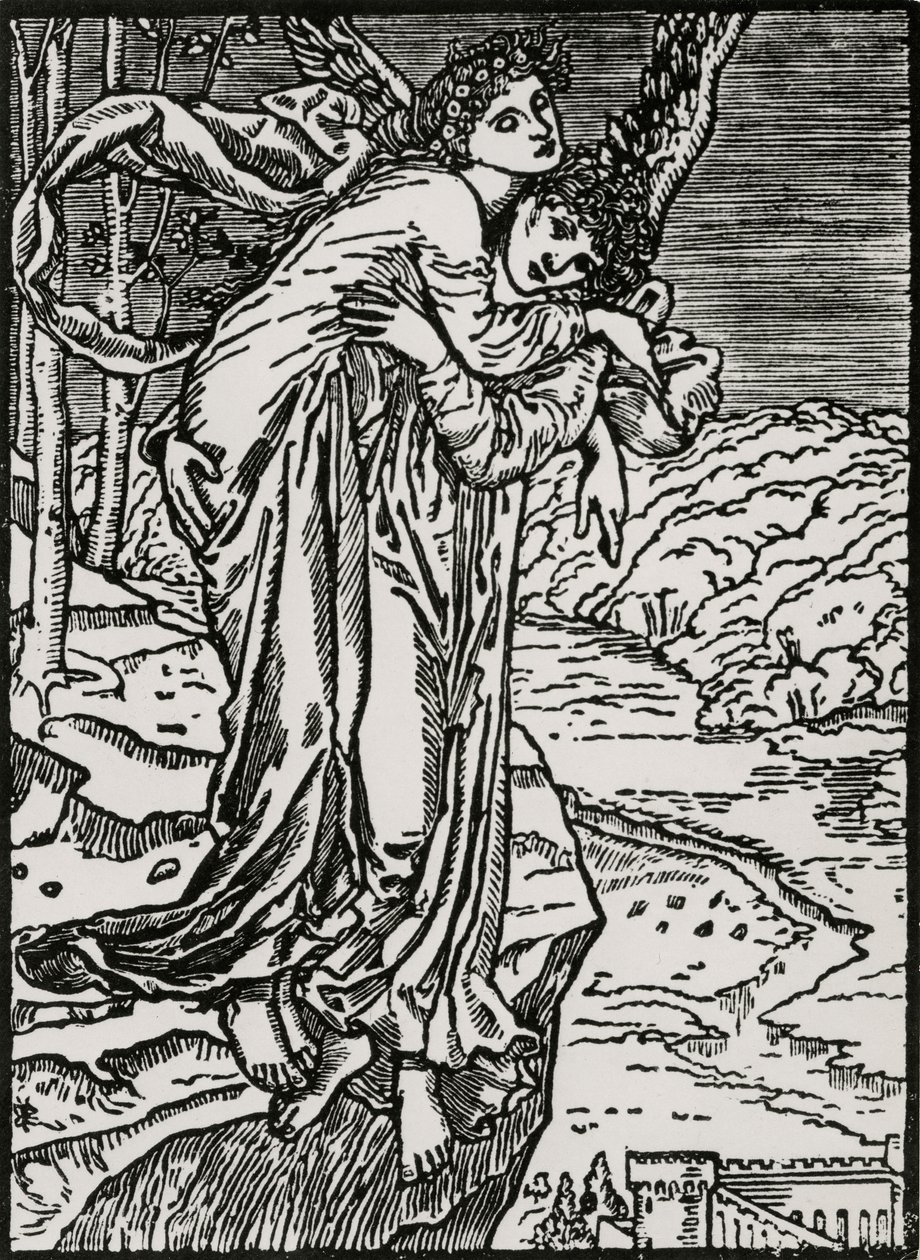 Zefir i Psyche autorstwa Edward Coley (after) Burne Jones