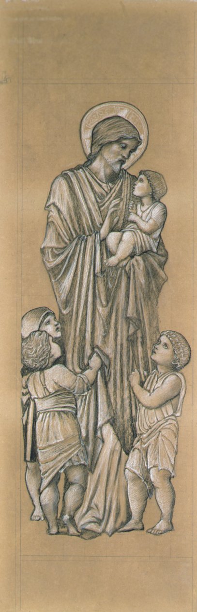 Chrystus błogosławi małe dzieci autorstwa Edward Coley Burne Jones