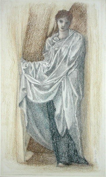 Studium postaci (pastel na papierze) autorstwa Edward Coley Burne Jones