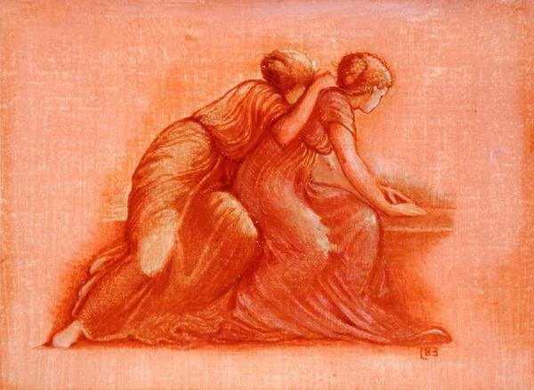 Postacie na balkonie autorstwa Edward Coley Burne Jones