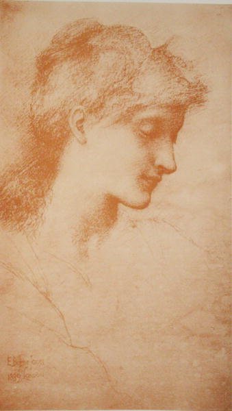 Głowa młodej kobiety autorstwa Edward Coley Burne Jones
