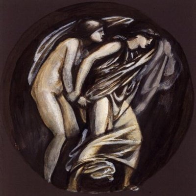 Orfeusz prowadzący Eurydykę z Hadesu, projekt dla Graham Piano autorstwa Edward Coley Burne Jones