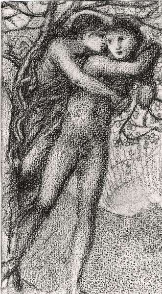 Phyllis i Demophoon, ok. 1868 (kreda różowa) (zdjęcie czarno-białe) (zob. 100724) autorstwa Edward Coley Burne Jones