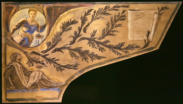 Poet Muse - papier na pokrywki fortepianu (kolorowe kredy na papierze) autorstwa Edward Coley Burne Jones