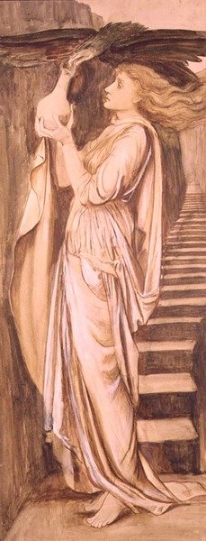 Psychika (akwarela) autorstwa Edward Coley Burne Jones