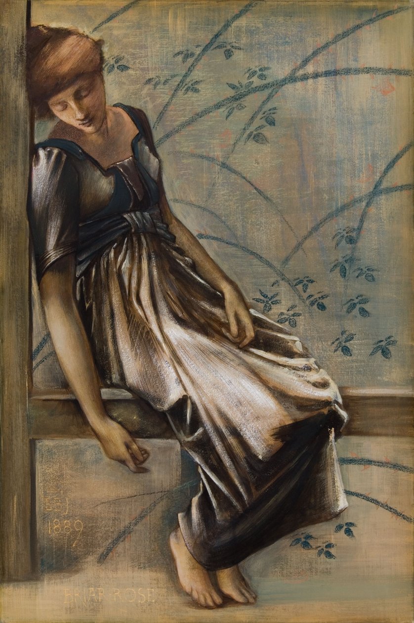 Studium do serii Briar Rose, The Garden Court autorstwa Edward Coley Burne Jones