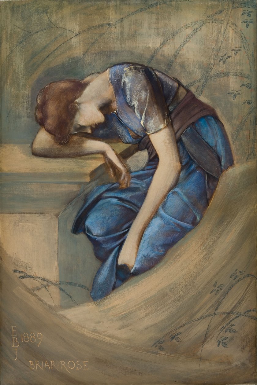 Studium do serii Briar Rose, The Garden Court autorstwa Edward Coley Burne Jones