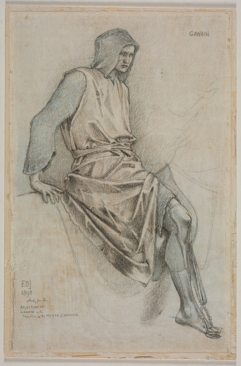 Studium porażki Gawaina z gobelinów Świętego Graala autorstwa Edward Coley Burne Jones