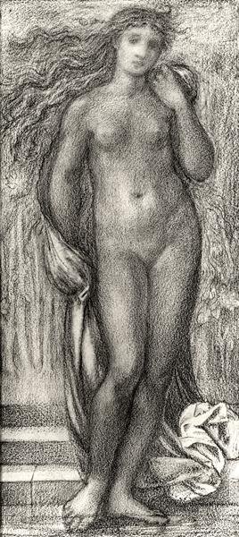Lato (ołówek i czerwona kreda) (zdjęcie czarno-białe) autorstwa Edward Coley Burne Jones