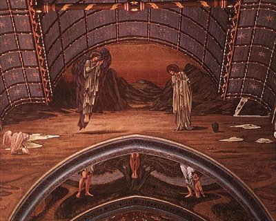 Zwiastowanie i część alegorycznego ukrzyżowania autorstwa Edward Coley Burne Jones