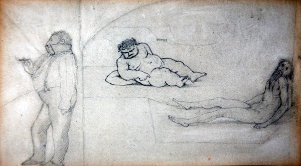 William Morris i artysta w łaźni parowej, ok. 1890 (ołówek na papierze) autorstwa Edward Coley Burne Jones